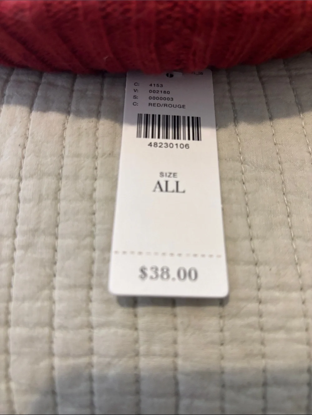 Anthropologie Red Ribbed Knit Beret